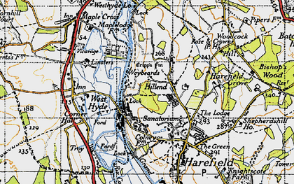 Old map of Hill End in 1945