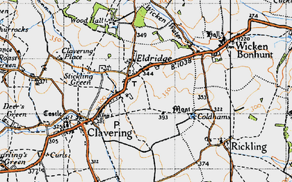 Old map of Hill Green in 1946