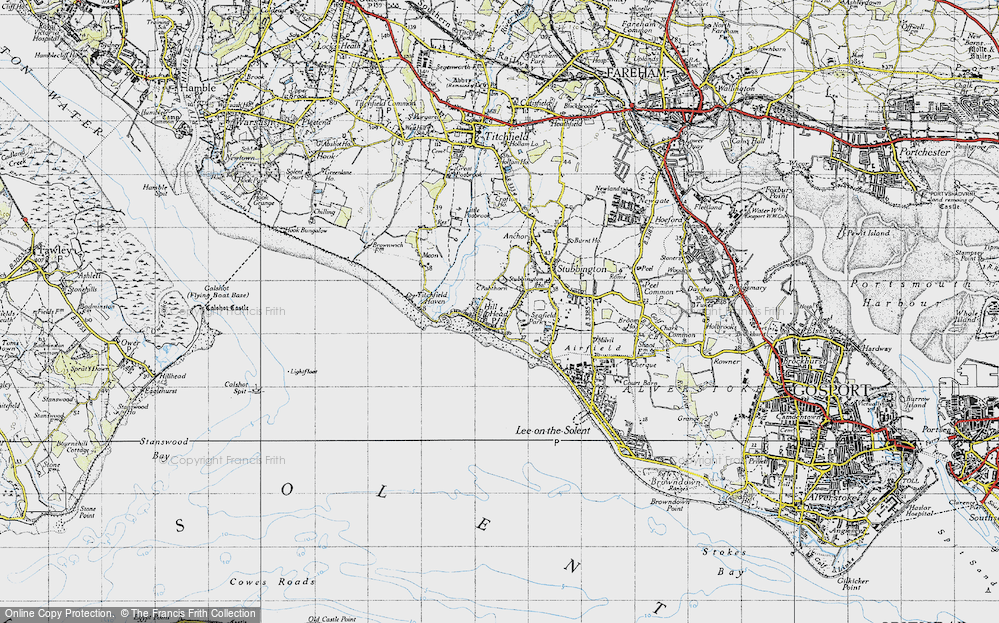 Old Map of Hill Head, 1945 in 1945