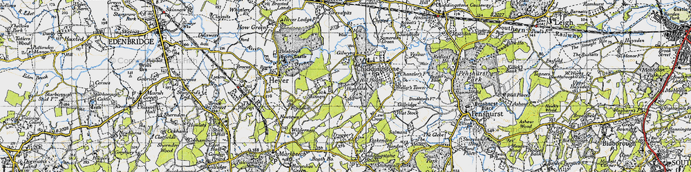 Old map of Hill Hoath in 1946
