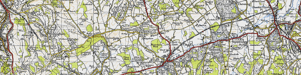 Old map of Betsom's Hill in 1946