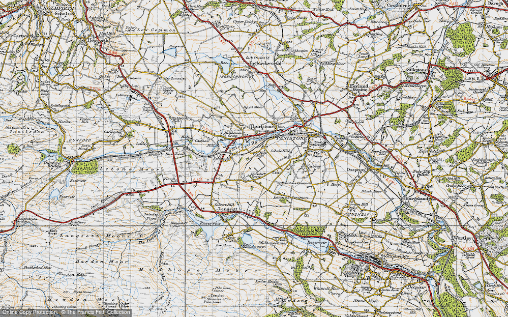 Old Map of Historic Map covering Brock Holes in 1947