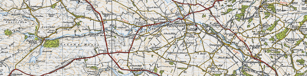 Old map of Hill Side in 1947