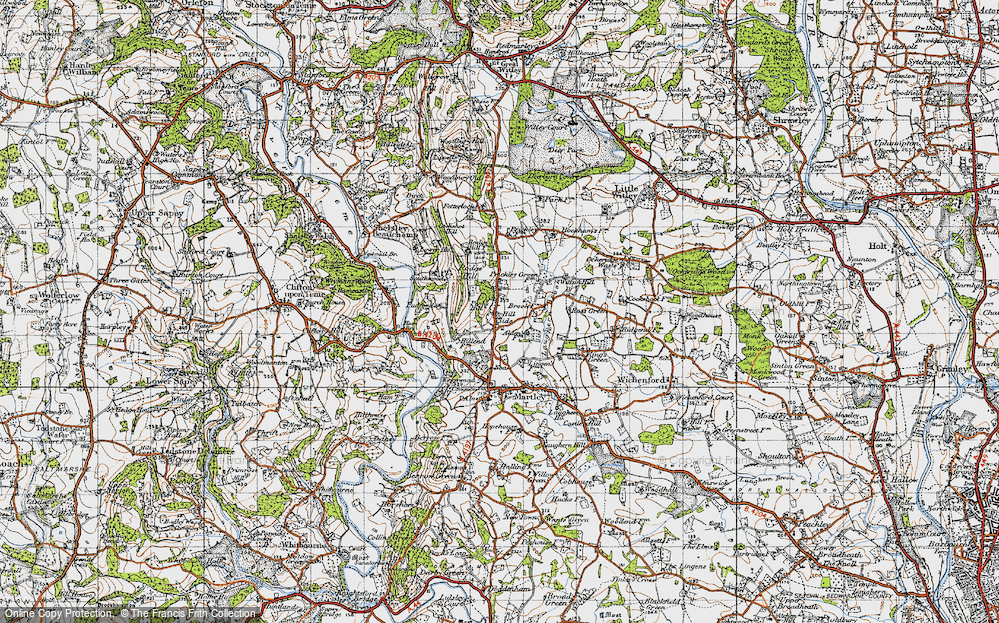 Old Map of Hill Side, 1947 in 1947