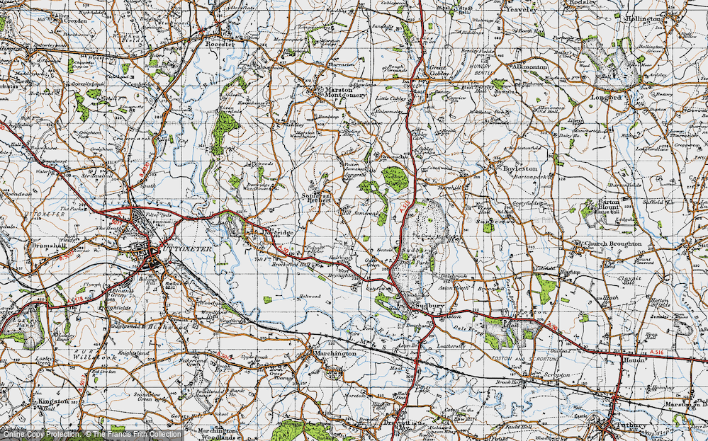 Old Map of Hill Somersal, 1946 in 1946