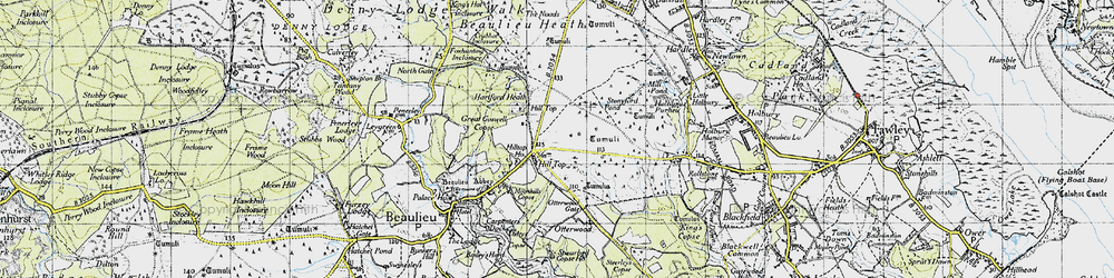 Old map of Hill Top in 1945