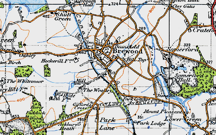 Old map of Woolley, The in 1946