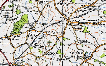 Old map of Hill Top in 1946