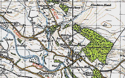 Old map of Blackton Beck in 1947