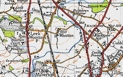 Old map of Hill Wootton in 1946