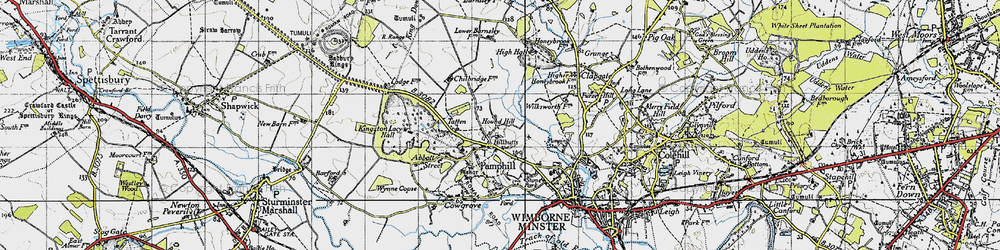 Old map of Hillbutts in 1940