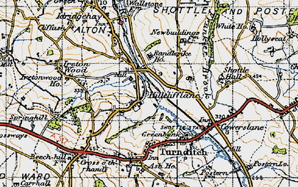 Old map of Hillclifflane in 1946