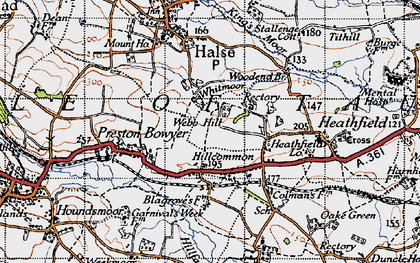 Old map of Hillcommon in 1946