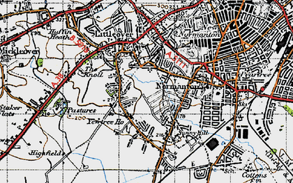 Old map of Hillcross in 1946