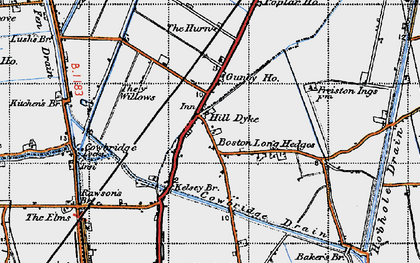 Old map of Hilldyke in 1946