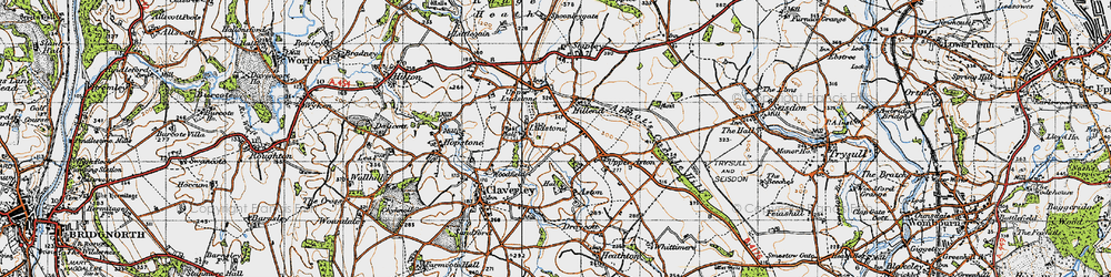 Old map of Hillend in 1946