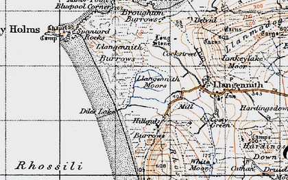 Old map of Bluepool Corner in 1946