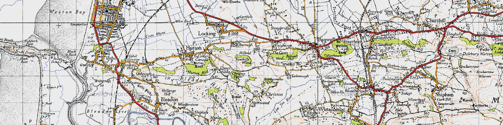 Old map of Hillend in 1946