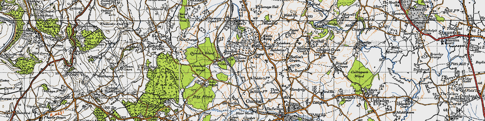 Old map of Hillend Green in 1947