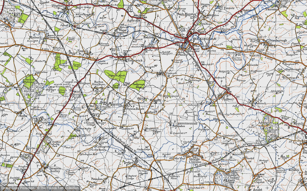 Old Map of Hillesden Hamlet, 1946 in 1946