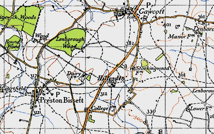 Old map of Hillesden Hamlet in 1946