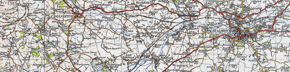 Old map of Hillfarrance in 1946