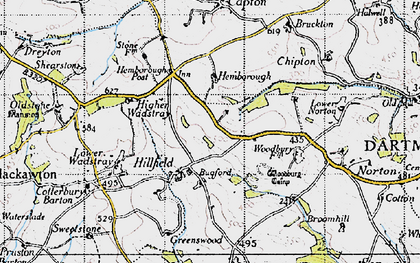 Old map of Hillfield in 1946