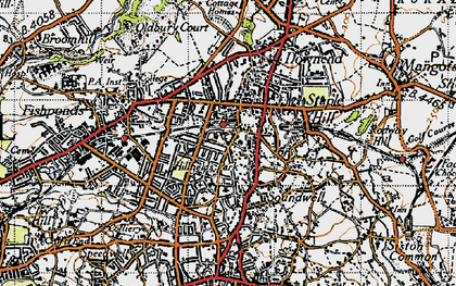Old map of Hillfields in 1946