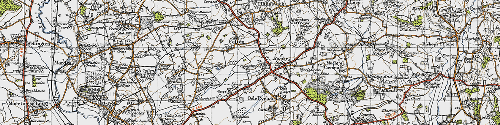 Old map of Hillhampton in 1947