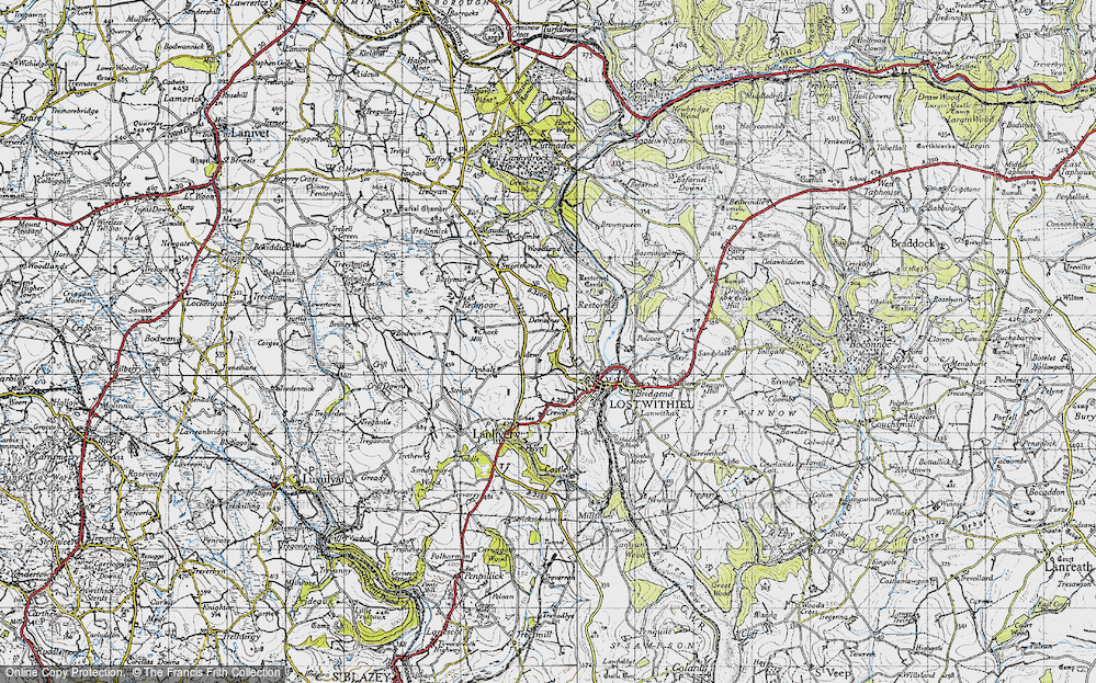 Old Map of Historic Map covering Restormel in 1946