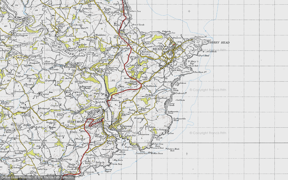 Old Map of Historic Map covering Boohay in 1946