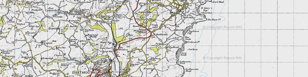 Old map of Hillhead in 1946