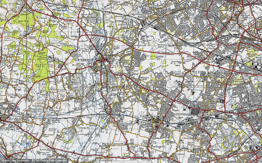 Old Map of Hillingdon Heath, 1945 in 1945