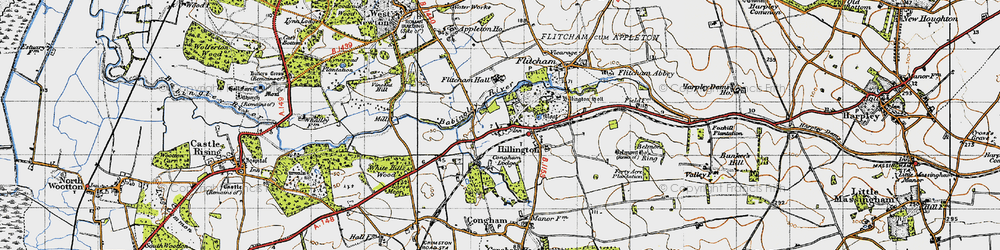 Old map of Hillington in 1946