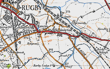 Old map of Hillmorton in 1946