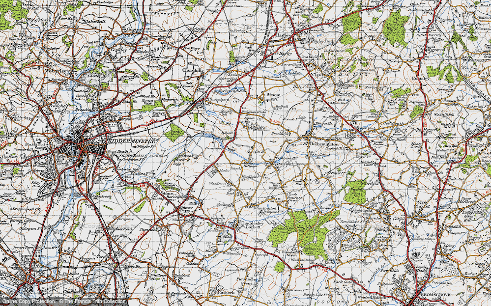 Old Map of Hillpool, 1947 in 1947
