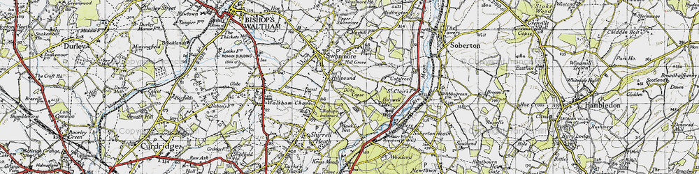 Old map of Hillpound in 1945