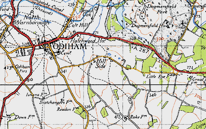 Old map of Hillside in 1940