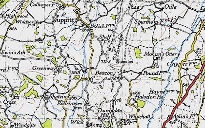 Old map of Hillside in 1946
