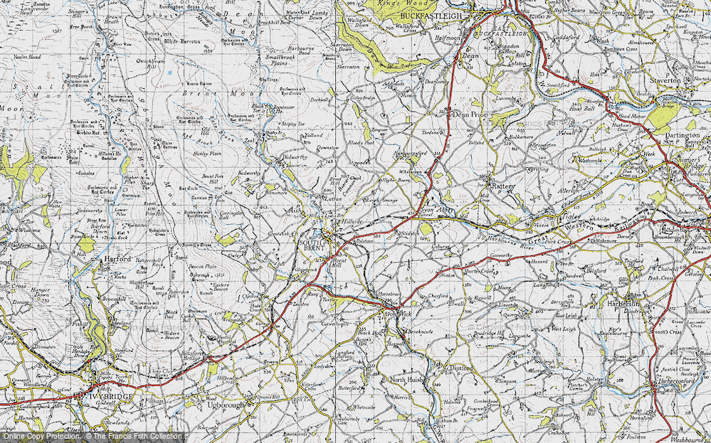Old Map of Historic Map covering Brent Hill in 1946