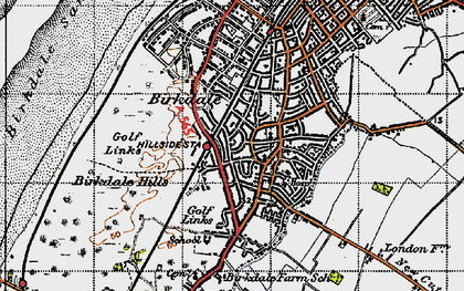 Old map of Birkdale Sands in 1947
