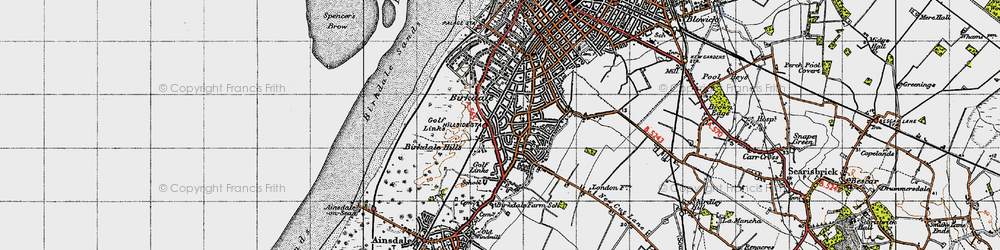 Old map of Hillside in 1947