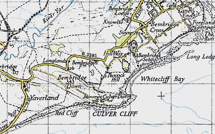 Old map of Bembridge Down in 1945