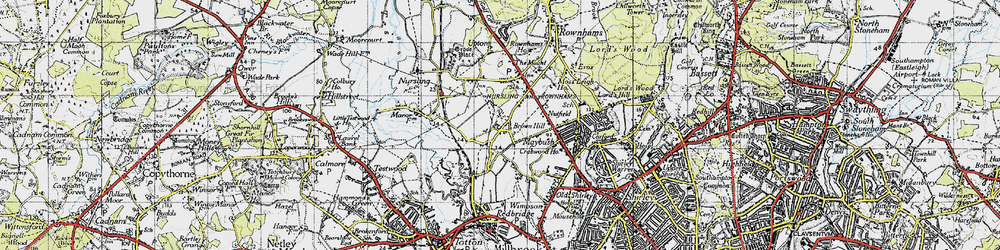 Old map of Hillyfields in 1945