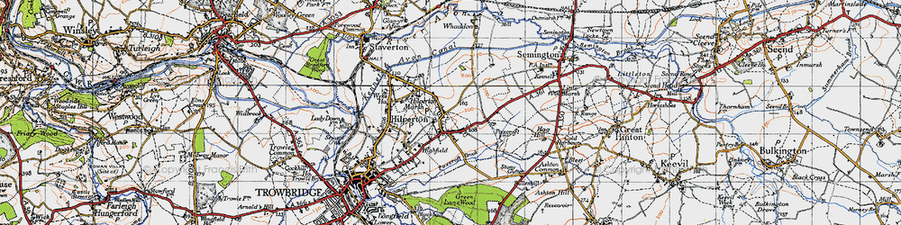 Old map of Hilperton in 1946