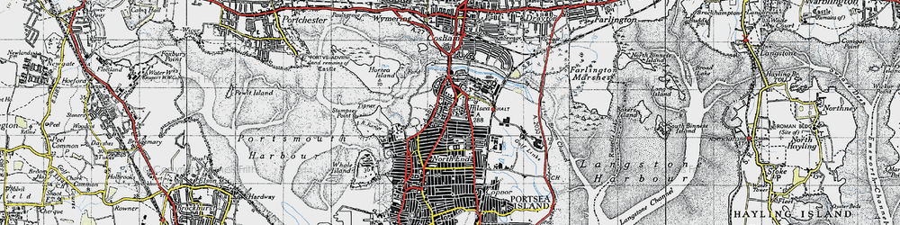 Old map of Hilsea in 1945