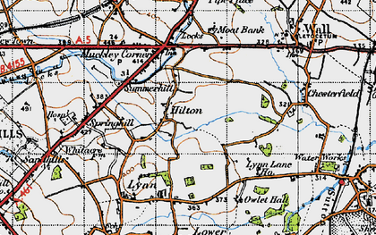 Old map of Hilton in 1946