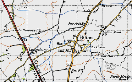 Old map of Hilton in 1946