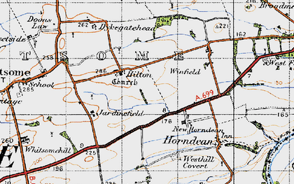 Old map of Hilton in 1947