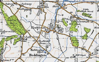 Old map of Himbleton in 1947